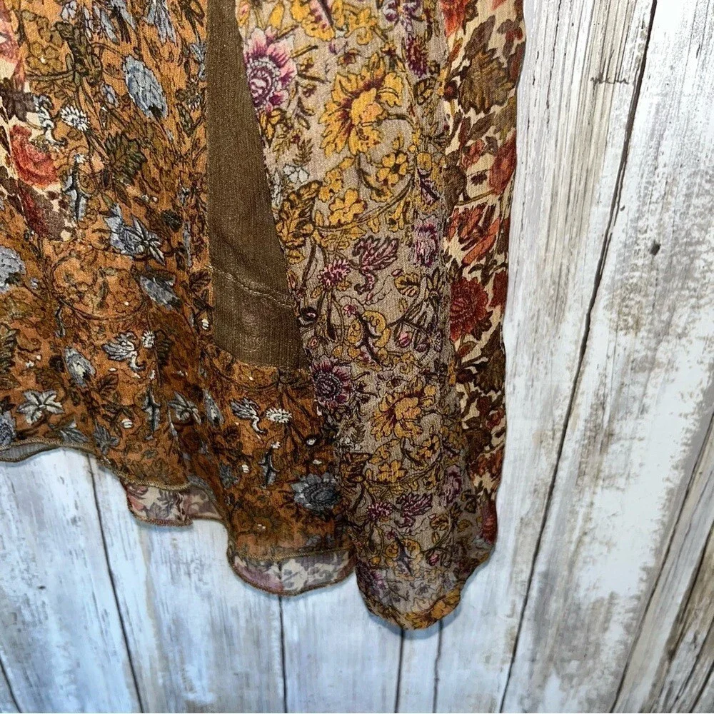 J. Jill Boho Floral Sheer Ethereal Cottage Core Blouse Women’s Large - Picture 2 of 6